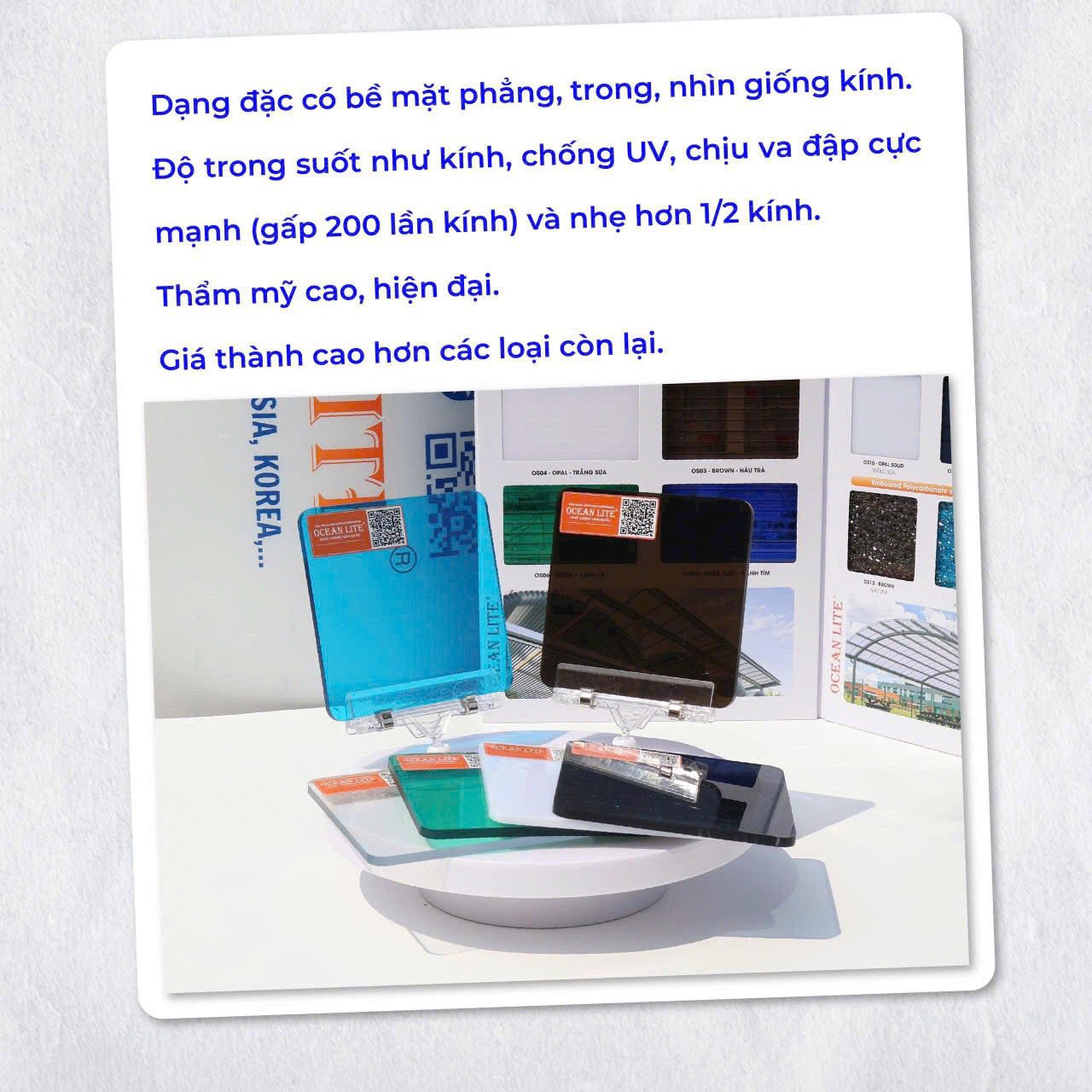 Tấm nhựa polycarbonate dạng đặc