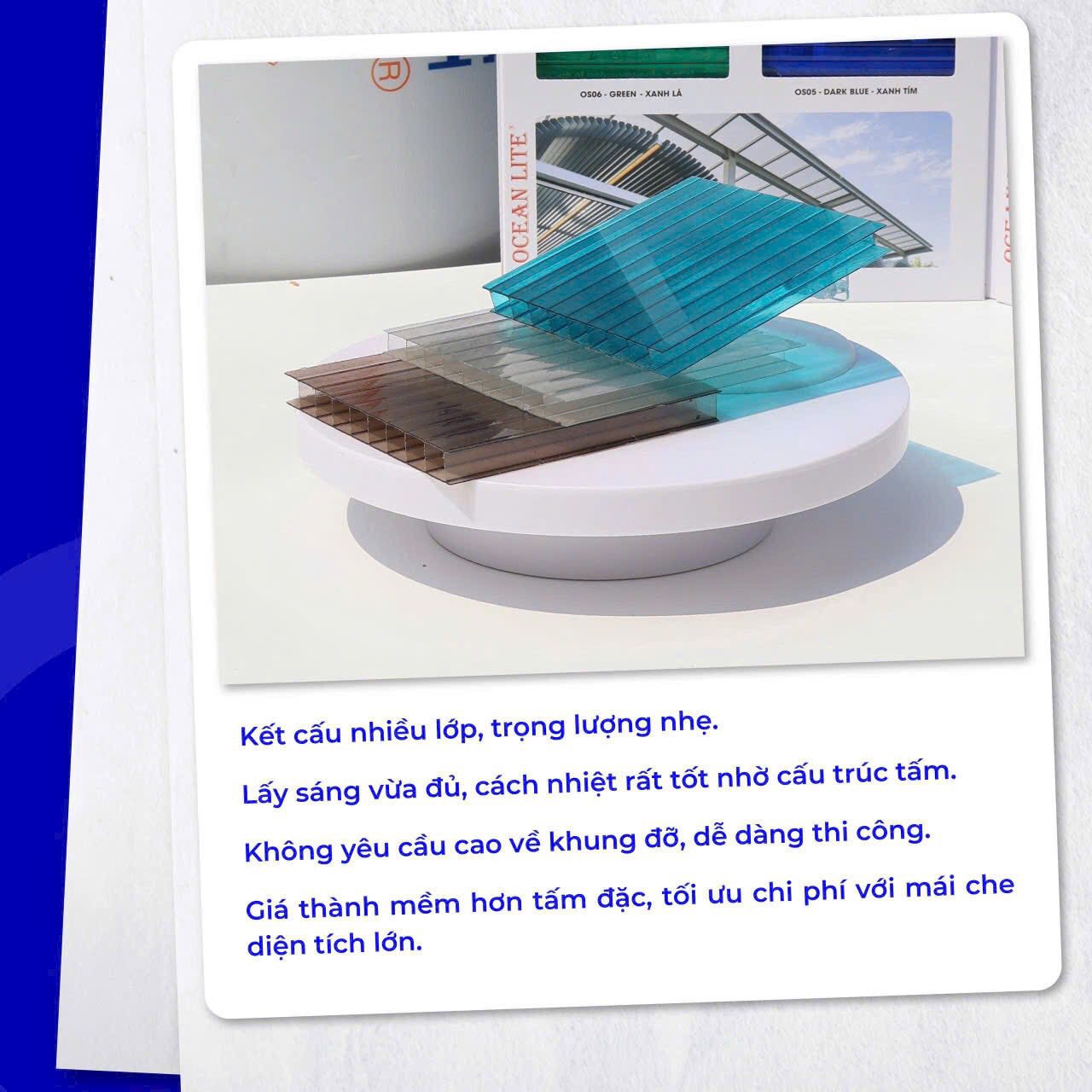 Tấm nhựa polycarbonate dạng rỗng