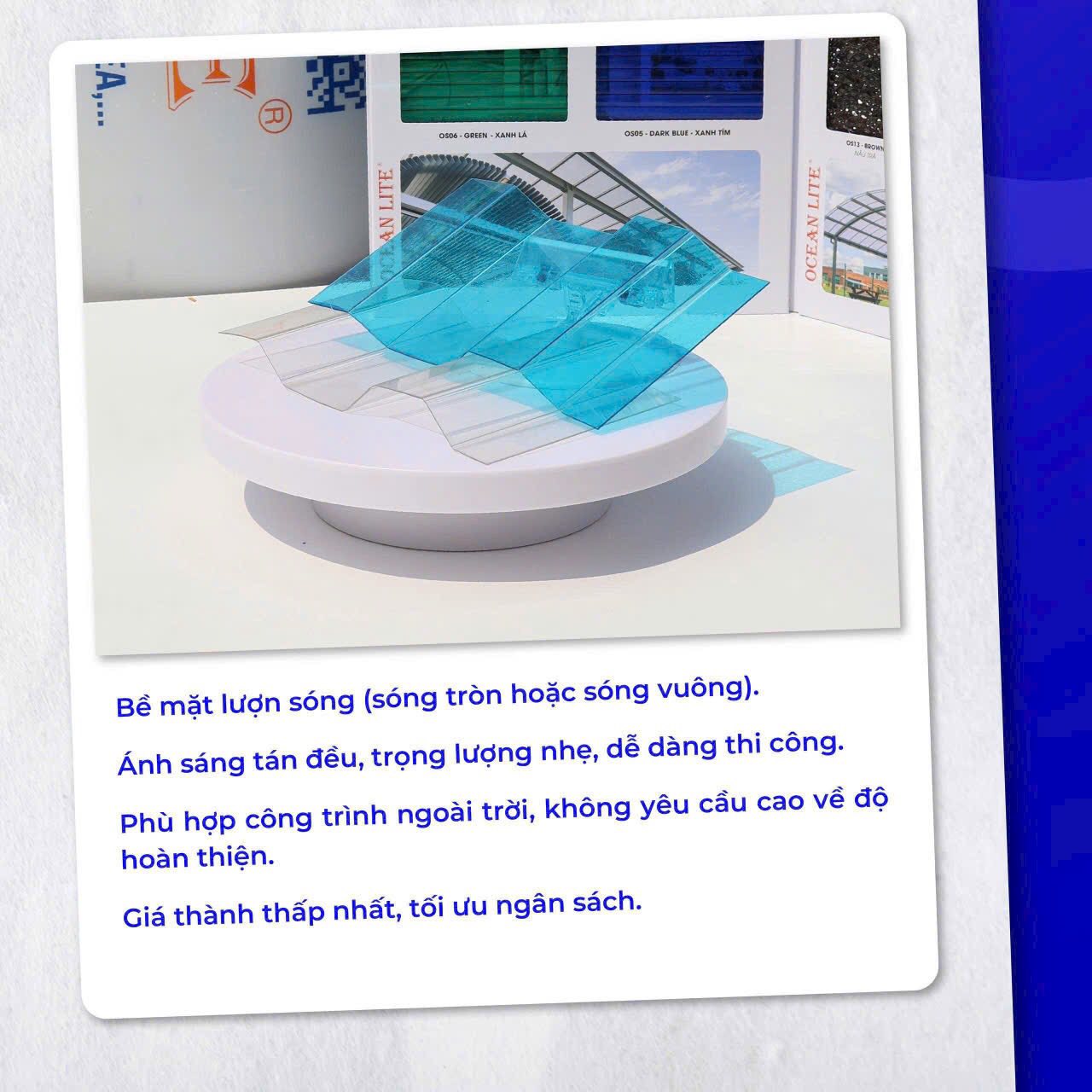 Tấm nhựa polycarbonate dạng sóng
