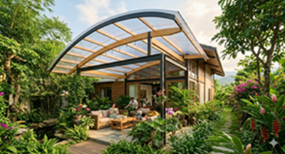 Tấm nhựa Polycarbonate kiến tạo không gian sống xanh
