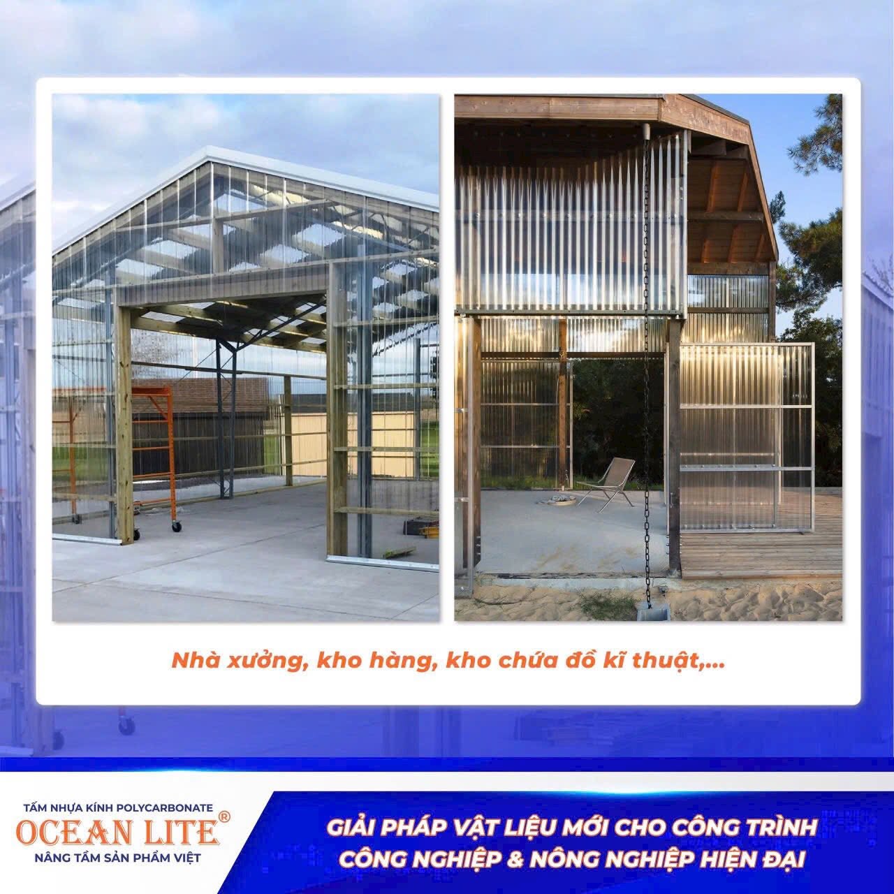 Ứng dụng của tấm nhựa polycarbonate rỗng ruột trong thi công nhà xưởng